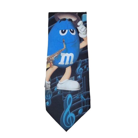 VTG M&M’s Novelty Tie “I’ve Got The Blues” 57x4 Indigo Blue USA Made EUC - Picture 1 of 4